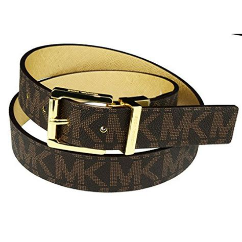 michael kors brown belt gold buckle|Michael Kors designer belt.